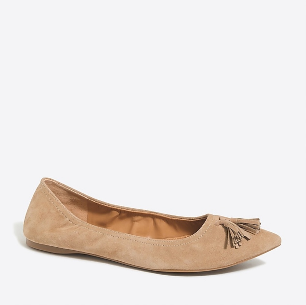 J Crew Suede Tassel Flats